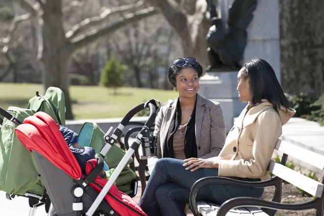 Two adults from different households can meet outdoors with their children below pre-school age