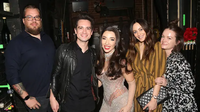 Panic! At The Disco's Brendon Urie and Zack Hall backstage at the Moulin Rouge on Broadway