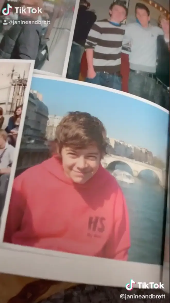 Harry Styles grins in a hoodie in his yearbook