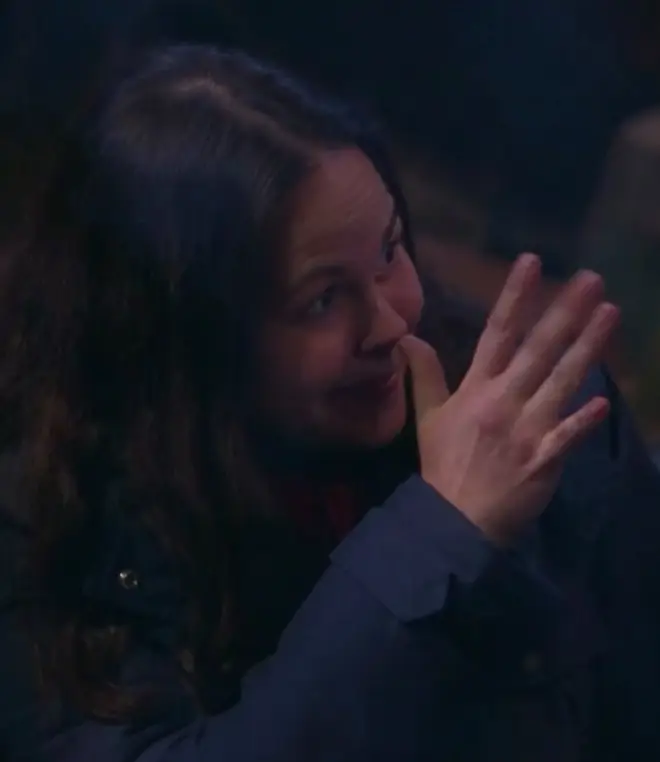 Giovanna Fletcher has been seen touching her nose and wiggling her fingers.