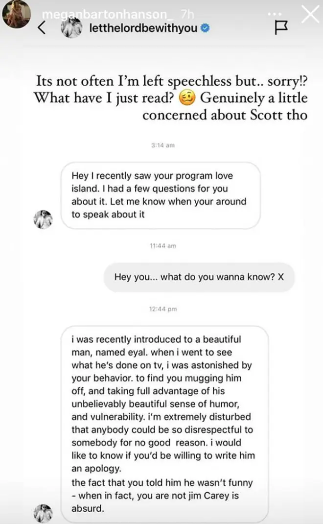 Megan Barton Hanson revealed Scott Disick DM'd her