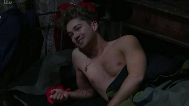 AJ Pritchard slept topless on I'm A Celebrity leaving fans questioning whether they have heating in the castle