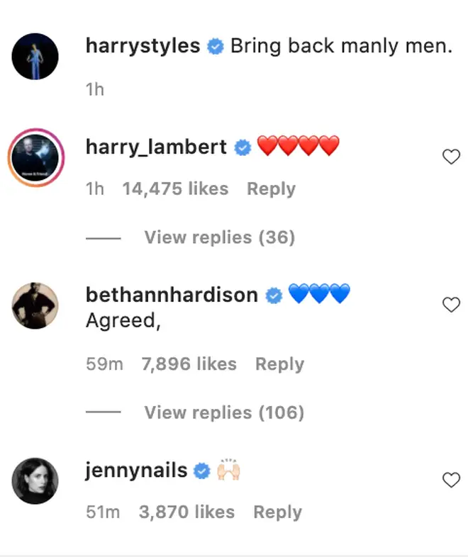 Harry's stylist Harry Lambert supports the singer's sassy post