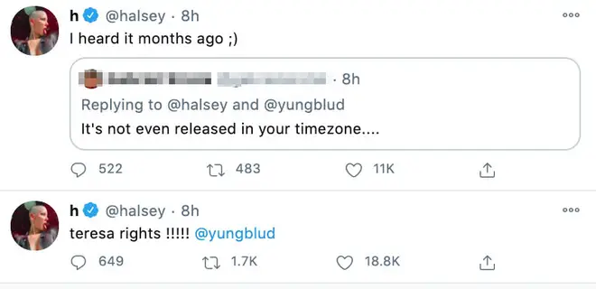 Halsey listened to Yungblud's album before anyone else