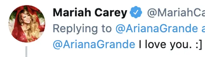 Mariah Carey let's Ariana Grande know the feelings are mutual