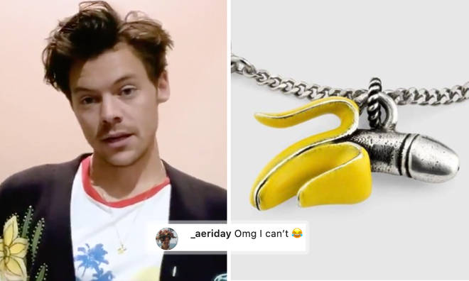Harry Styles rocks NSFW banana penis necklace