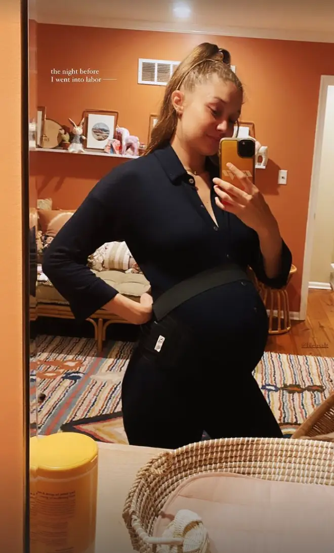 Gigi Hadid shared a selfie from the night before she went into labour