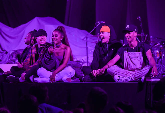 Ariana Grande is never without choreographers and dancers Brian and Scott by her side