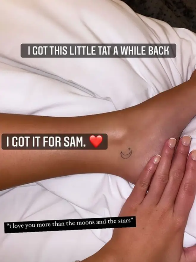 Zara McDermott has a tattoo tribute to Sam Thompson on her ankle.