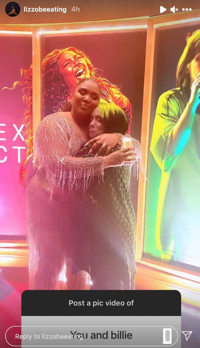 Lizzo also posted a photo with Billie Eilish