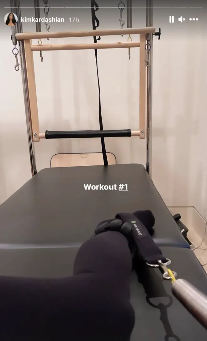 Kim Kardashian posts from her two daily workouts