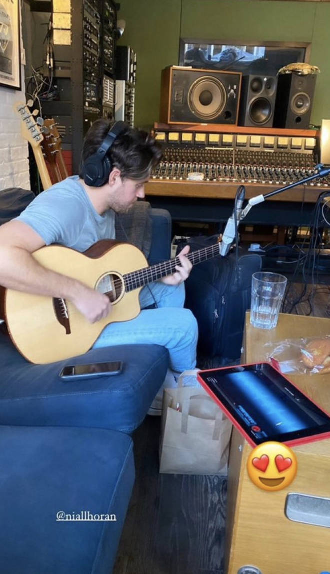 Niall Horan and Anne-Marie work on their music in the studio together