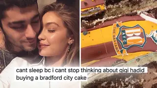 Gigi Hadid buying Zayn Malik a Bradford City cake is blowing peoples' minds.
