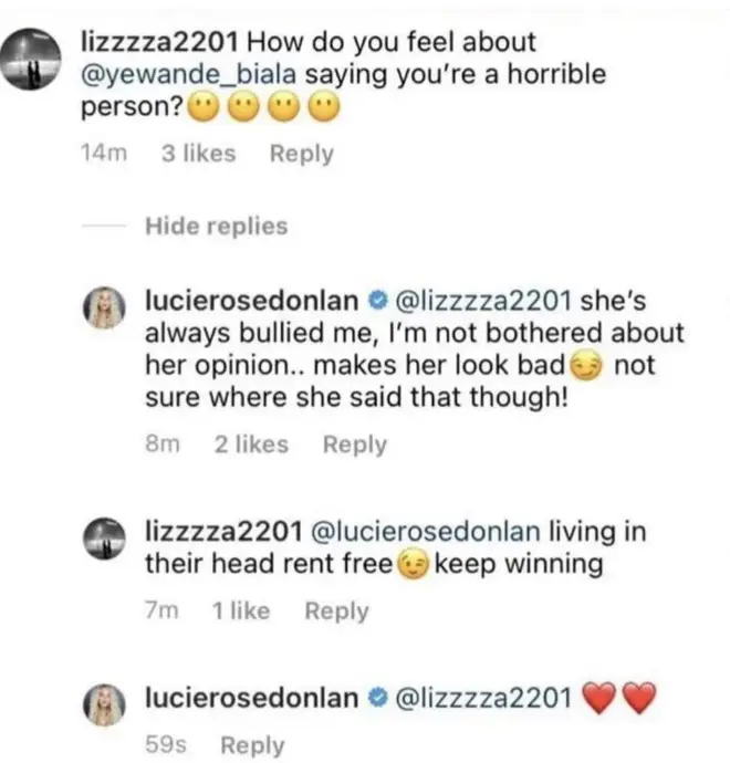 Lucie Donlan claims she was bullied on Instagram