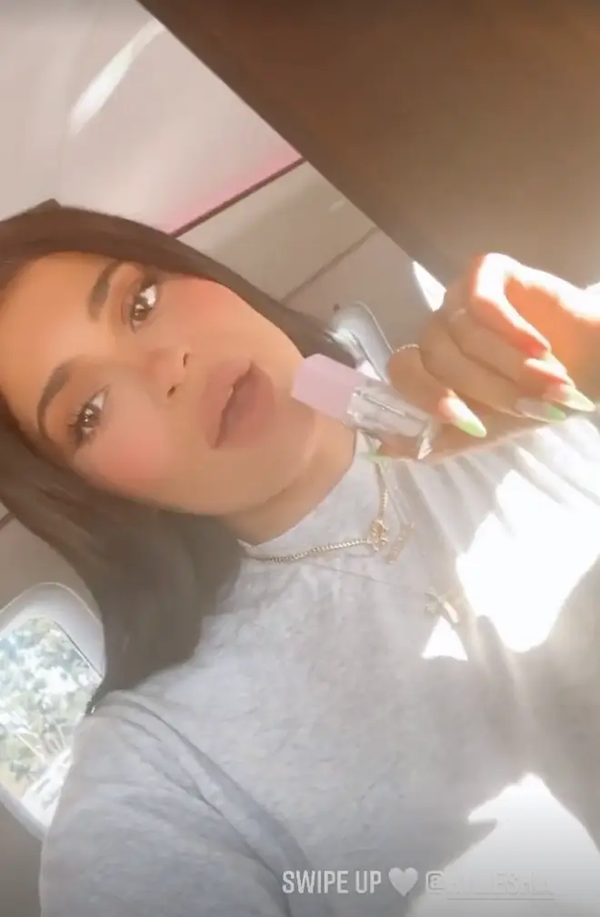 Kylie Jenner posted a clip from her private plane before heading off on holiday
