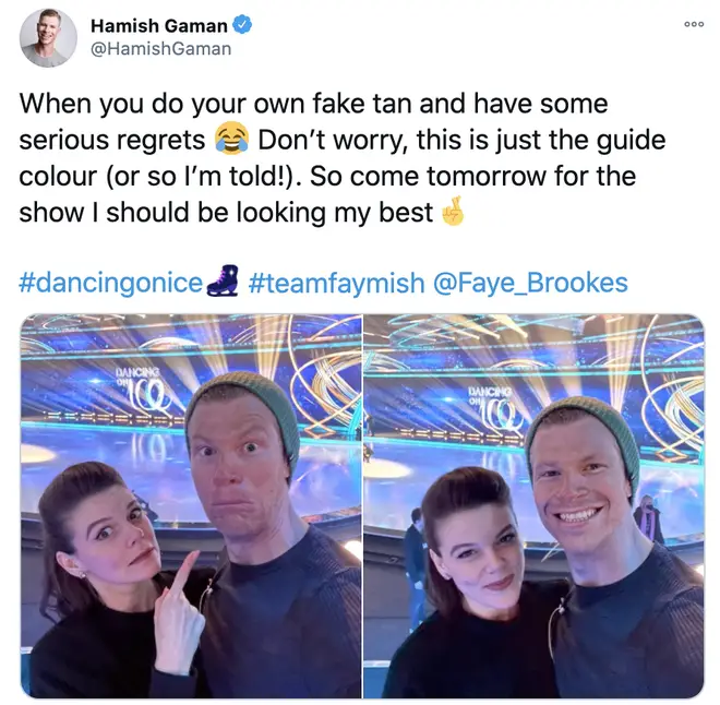 Faye Brookes and skating partner Hamish Gaman are fast friends