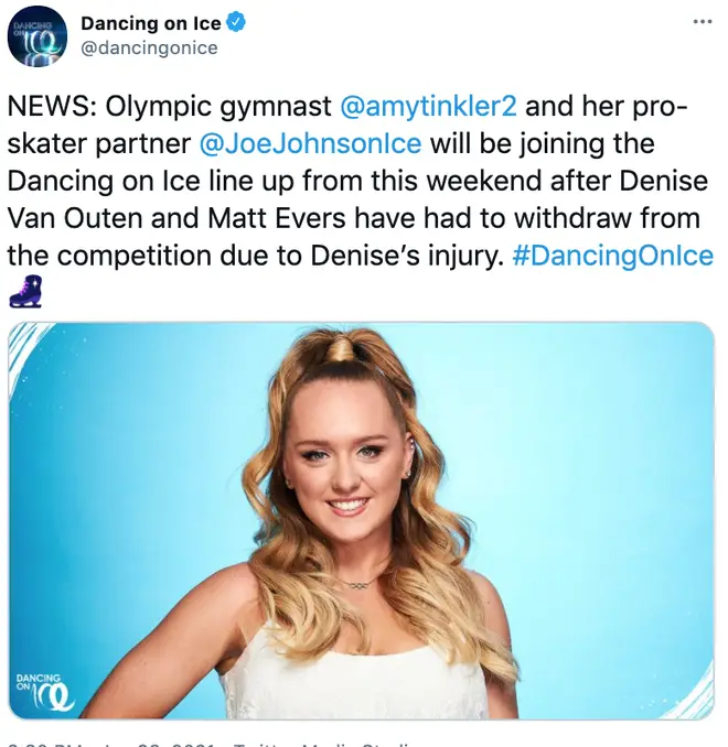 Amy Tinkler is joining the Dancing on Ice line-up