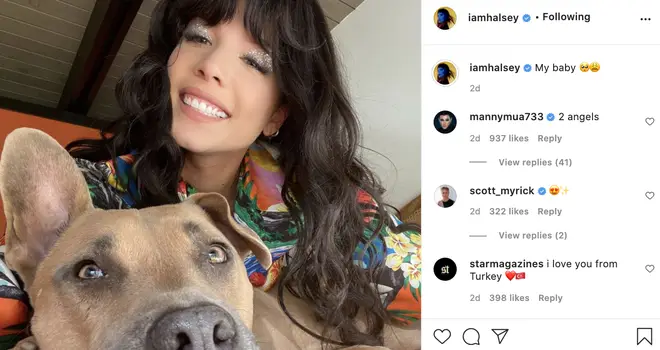 Halsey captions Instagram post with dog 'my baby' days before announcement