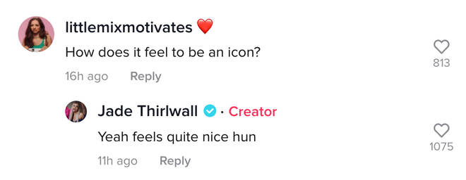 Jade Thirlwall's fans took to the comments of her 'Buss It' challenge on TikTok