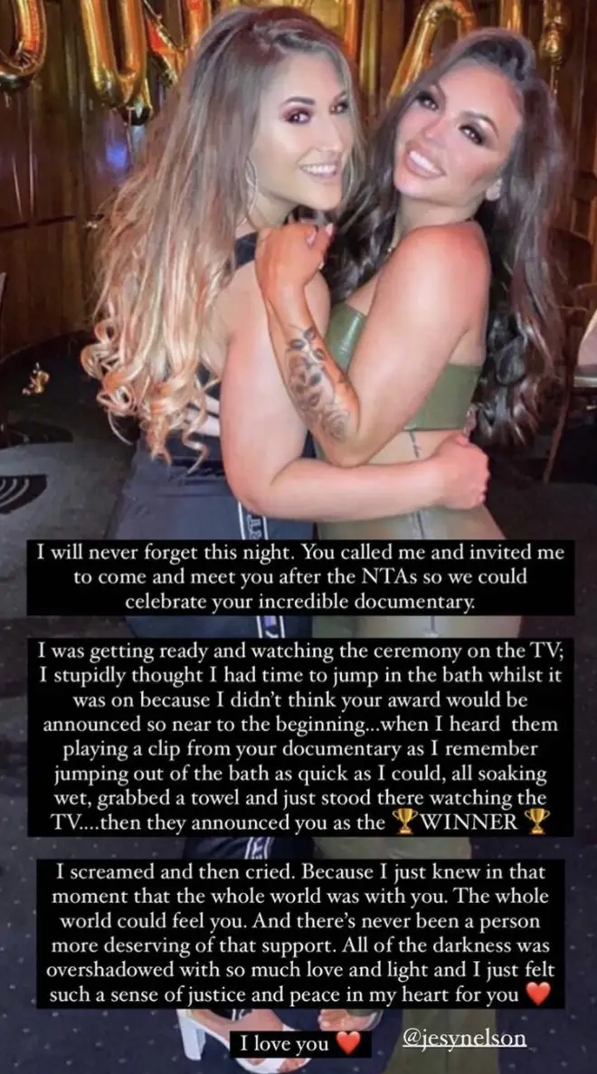 Jesy Nelson's friend posts incredible message to her