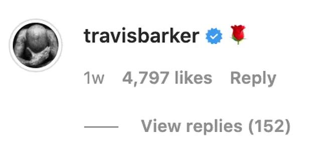 Travis Barker has been leaving comments on Kourtney's posts.