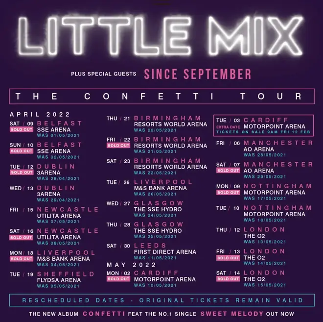 Little Mix announced rescheduled 2022 tour dates