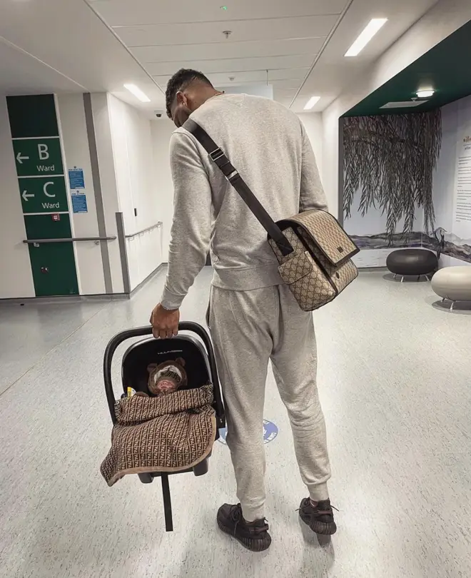 Theo Campbell announced the arrival of his first child.