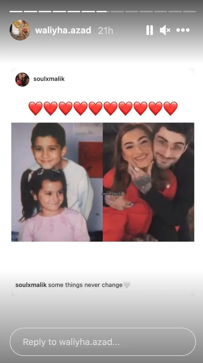 Waliyha shared the cute picture with Zayn on her Instagram story.