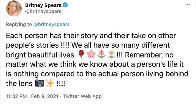 Britney Spears tweets about 'each person's story' in cryptic tweet