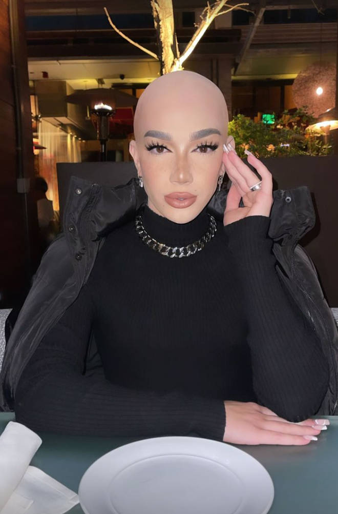 James Charles showcased his bald head while out for dinner