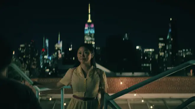 To All the Boys 3: Empire State Building was lit up in the film's signature colours