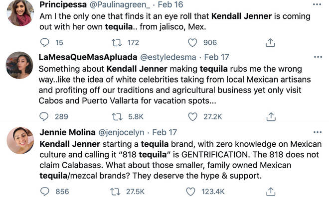 Kendall Jenner faced backlash over her tequila business.
