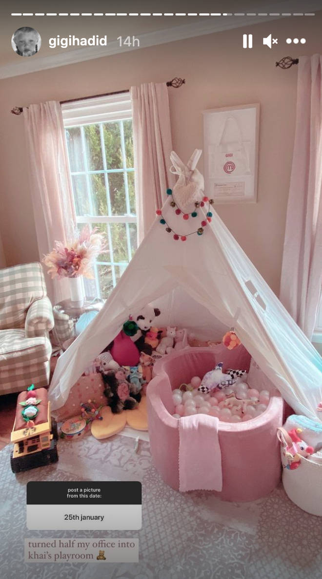 Gigi Hadid shared a snap of baby Khai's nursery.