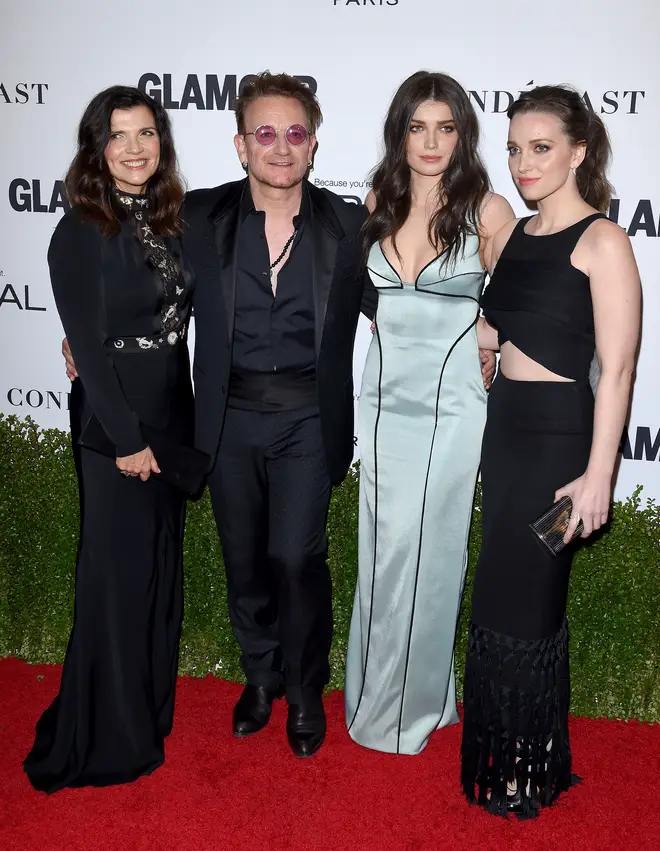 Bono with wife Alison and daughters Eve and Jordan