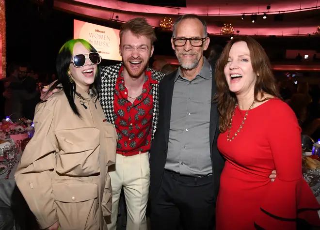 Finneas O'Connell and sister Billie Eilish with their parents Maggie and Patrick