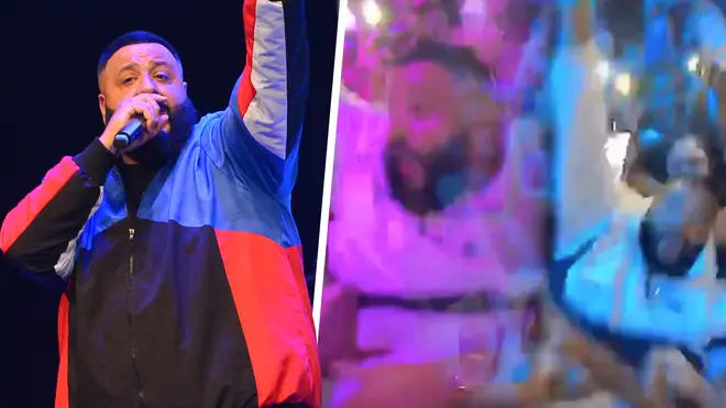 Fans were quick to spot DJ Khaled's attempt at his first stage dive