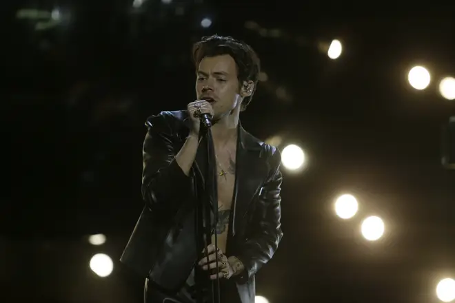 Harry Styles showed off his tattoos while performing 'Watermelon Sugar'