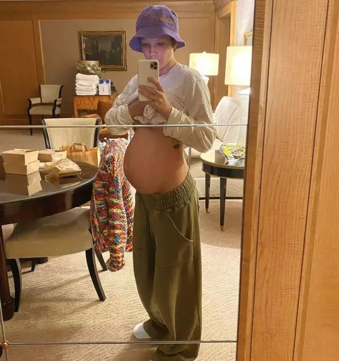 Halsey posted this photo of her baby bump on 13 March