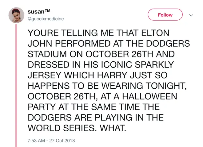 Harry Styles' Halloween costume had a secret Elton John tribute