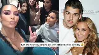 Fans were left questioning why Kim & Kourtney spent Rob Kardashian's birthday with his ex Adrienne Bailon.