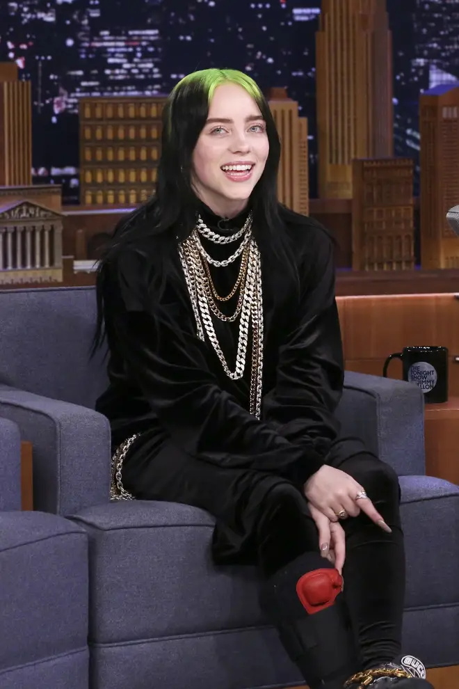 Billie Eilish's black and green hair is her trademark