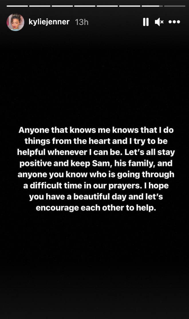 Kylie Jenner shared a statement on her Instagram Stories, addressing the situation.