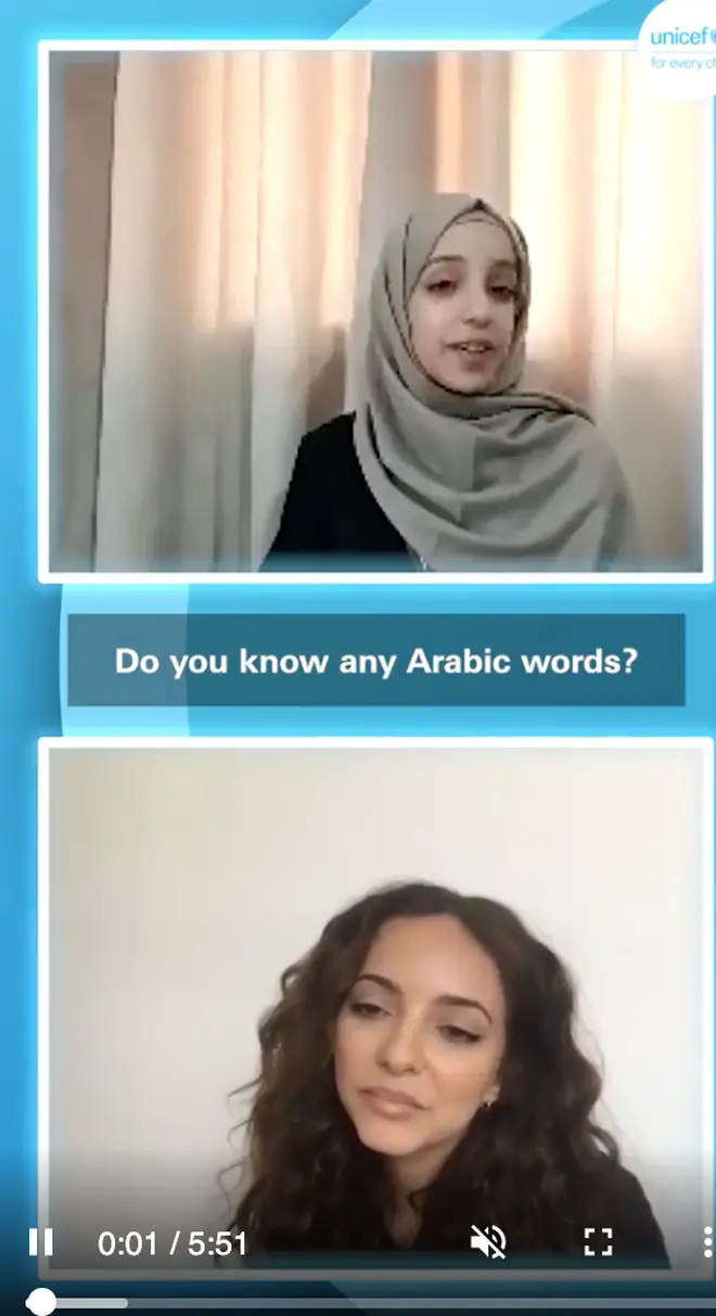 Jade Thirlwall showed off her Arabic skills during the call.