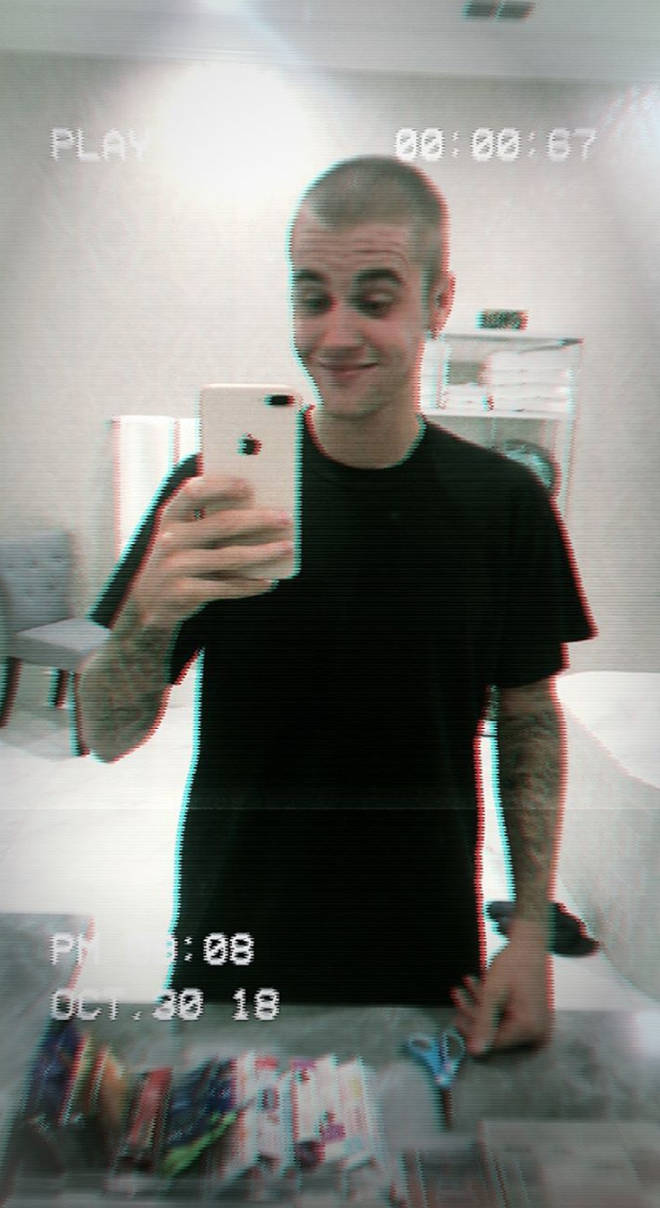 Justin Bieber Instagram Story Head Shaved