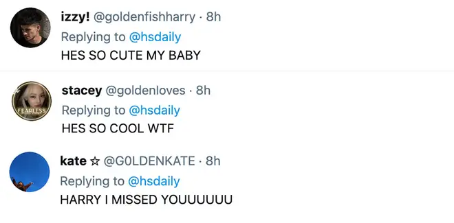 Harry Styles' fans took to the comments to share how much they missed him.