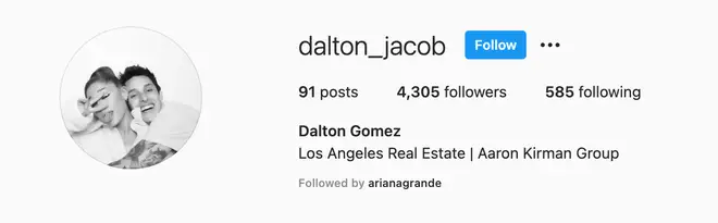 Dalton Gomez changed his Instagram profile picture to a snap with Ariana Grande.