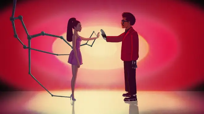 Ariana Grande and The Weeknd's 'Save Your Tears' Remix animated music video has a sci-fi element.