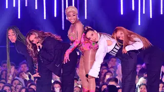 Little Mix and Nicki Minaj performed 'Woman Like Me' for the first time with Nicki Minaj