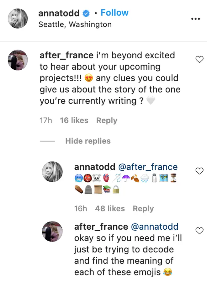 After's writer, Anna Todd shared some clues about a new book.