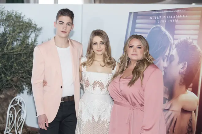 After's author, Anna Todd, with Hero Fiennes Tiffin and Josephine Langford.